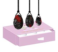Yoni - Huevos para mujer, juego de varitas de huevo Yoni 100% piedra de jade natural para ejercicios de Kegel, apretar, huevos de Kegel, huevo perforado con caja