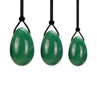 Yoni Jade Eggs set Kegel Exercise Natural crystal Ball Wand Muscle Firming Feminine Hygiene Stone Massager Drilled Egg-Aventurine 3pcs