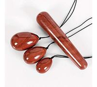 Yoni Jade Eggs set Kegel Exercise Natural crystal Ball Wand Muscle Firming Feminine Hygiene Stone Massager Drilled Egg-Red stone set