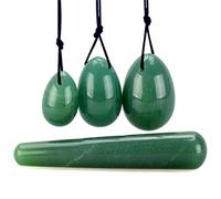 Yoni Jade Eggs set Kegel Exercise Natural crystal Ball Wand Muscle Firming Feminine Hygiene Stone Massager Drilled Egg-Aventurine set