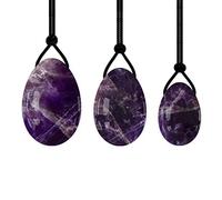 Yoni - Juego de huevos de jade de cuarzo rosa natural para ejercicios de Kegel, bola de cristal, huevos de amatista