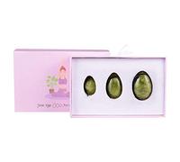 Yoni Juego de huevos Varita para apretar los músculos Ejercitador de Kegel Bola de masaje con piedras Reparación del suelo pélvico Huevos de jade perforados resuable-3 piezas con caja