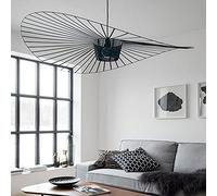 YONIISEA 120cm Lámpara Colgante Vintage para Sala de Estar LED VéRtigo de Fibra de Vidrio/Poliuretano Luces E27 Lámpara, Lámparas de Araña,Negro,120cm