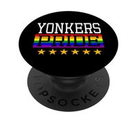 Yonkers Pride New York Gay Lesbianas Queer LGBT Rainbow Flag PopSockets PopGrip Adhesivo