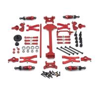 YONMFRDS Accesorio De Coche RC para WLtoys A959 A949 A969 A979 K929 1/18 Metal para Brazo Oscilante Copa De Dirección Kit De Amortiguador De Varillaje Piezas De Repuesto para Coche RC(Red)