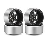 YONMFRDS ` para Axial para Capra para SCX10 Pro para TRX4 D90 1/10 4 Llantas De Metal Profundas De 1,9" con Beadlock Y Desplazamiento Negativo RC Crawler RC Beadlock Rueda(Black)