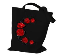 YONMLEDO Bolso Tote De Lona Estampada Bolsa de mano de lona con estampado de flores silvestres de acuarela, bolsa de comestibles reutilizable, regalo ideal for el transporte diario