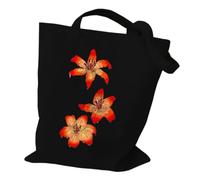 YONMLEDO Bolso Tote De Lona Estampada Bolsa de mano de lona con estampado de flores silvestres de acuarela, bolsa de comestibles reutilizable, regalo ideal for el transporte diario