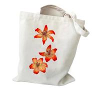 YONMLEDO Bolso Tote De Lona Estampada Bolsa de mano de lona con estampado de flores silvestres de acuarela, bolsa de comestibles reutilizable, regalo ideal for el transporte diario