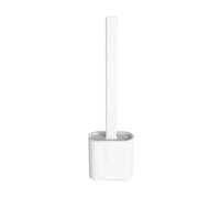 YONMLEDO Escobilla De Baño con Soporte Escobilla de baño Escobilla de Limpieza de Inodoro sin Perforaciones montada en el Piso/Pared Simple(White)