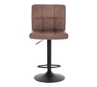 YONMLEDO Taburete De Bar Taburete de Bar 1 Pieza con Respaldo Silla giratoria de Altura Ajustable for el hogar cafetería Restaurante(Dark Brown)