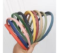 YONOY 10 diademas finas para el pelo con dientes, diademas de plástico para niñas, peine de dientes antideslizantes, accesorios para el cabello, 10 colores de dientes cortos Morandi