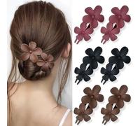 YONOY 6 pinzas para el pelo con diseño de flores, estilo francés, para todo tipo de cabello, antideslizantes, accesorios elegantes para mujeres y niñas
