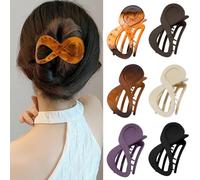 YONOY 6 pinzas planas para el cabello francesas para mujer, pinzas curvadas de cocodrilo, volumen para cabello grueso y fino curvado, agarre antideslizante, fuerte sujeción, accesorios para el cabello