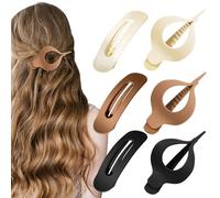 YONOY 6 pinzas planas para el pelo, 2 estilos de pinzas de pelo francesas para cabello grueso y fino, pinzas de cocodrilo de 4.7 pulgadas para mujeres y niñas, clips de sujeción fuerte, accesorios de