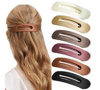 YONOY 6 pinzas planas para el pelo para mujer, pinzas planas de sujeción fuerte, pinzas planas de acrílico para el cabello, pinzas planas para el pelo mate, pinzas para el pelo para mujeres y niñas