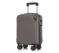 YONSLY Maleta de Cabina con Ruedas Desmontables, 4 Ruedas Giratorias de 360°, Carcasa Rígida, Cerradura de Combinación, Asa Telescópica (Marrón, S)