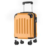 YONSLY Maleta de Cabina con Ruedas Desmontables, 4 Ruedas Giratorias de 360°, Carcasa Rígida, Cerradura de Combinación, Asa Telescópica (Naranja, S)