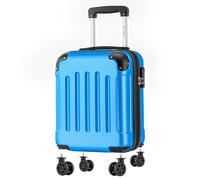 YONSLY Maleta de Cabina con Ruedas Desmontables, 4 Ruedas Giratorias de 360°, Carcasa Rígida, Cerradura de Combinación, Asa Telescópica (Azul, S)