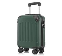 YONSLY Maleta de Cabina con Ruedas Desmontables, 4 Ruedas Giratorias de 360°, Carcasa Rígida, Cerradura de Combinación, Asa Telescópica (Verde Oscuro, S)