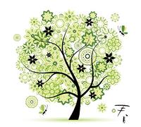 Yontree DIY Handmade Cross Stitch Colorful Lucky Tree Embroidery Home Decor 17.71x17.71 by Yontree