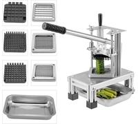 Yontwe Comercial Cortador de freír francés con 3 Cuchillas de Repuesto, 1/2", 1/4" y 3/8" Cuchillas Trituradora Simple Triturador de Patatas Fritas, Limón y Patatas con Mango Alargado