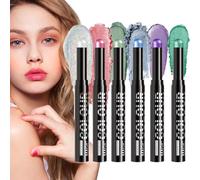 Yonuaret Barra de Sombras de Ojos,Aplicador De Lápiz De Sombras De Ojos | 6 Piezas Brillantes Duraderas Impermeables Para Rutina Diaria Regalos Cumpleaños Fiestas Viajes