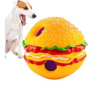 Yonuaret Bola de dentición del perro, juguete de masticación de cachorro - Pet Chew reproduce el chirrido en de hamburguesa de hamburguesas - Cleaner de muelas de cachorros, entrenamiento que busca el