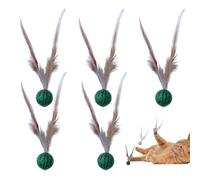 Yonuaret Bola de Plumas de Gato, Pelota de Plumas Toy de Gato - Cats de Mascotas aburridas Bola de Plumas Hinchable interactiva,Favorito de Mascotas Cubiertas, Lindo Juguete de Entretenimiento