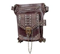 Yonuaret Bolsa de cinturón Medieval,Bolsa de cinturón Medieval - Bolsa Medieval de Cuero PU con Pierna y Cintura Steampunk | Bolsa para cinturón, Bolsa gótica Steampunk para Senderismo, Viajes,