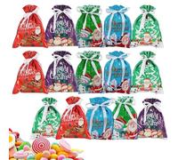 Yonuaret Bolsa de Navidad, 15 piezas, reutilizable, resistente al polvo, bolsa de embalaje para caramelos, decoración de vacaciones, para cumpleaños, festivales, bodas, aperitivos, fiestas, favoritos