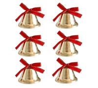 Yonuaret Campanas de decoración navideña - metálicos de corona fija con lazos, corona de Navidad campanas decoración | Para oficina, escuela, salón, balcón, puerta principal, terraza, jardín