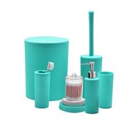 Yonuaret Juego de Baño | Dispensador De Jabón Porta Hisopos Vaso para Cepillos Dentales - Accesorios de Ducha para Hogar Uso Interior Exterior Viajes