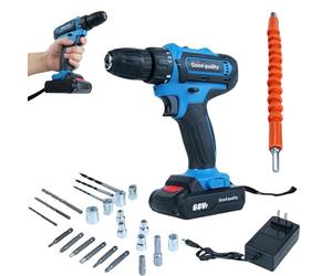 Yonuaret Juego de Taladros | Herramienta Inalámbrica de 21V con 2 Velocidades y Motor sin Escobillas Recargable,Juego de Brocas y Puntas para Taladro - para Reparaciones en el Hogar y Proyectos de