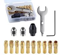 Yonuaret Juego de tuercas de pinza para herramientas rotativas,Juego de tuercas de pinza giratorias - Accesorio de herramienta rotativa de mandril de cambio rápido | Kit de pinza de tuerca de sujeción