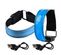 Yonuaret Luces de Marcha para Corredores, Pulsera LED - Luces para Correr 2 Piezas Equipo para Correr Reflectante USB Recargable | 3 Modos de luz Ajustables iluminan Bandas para Correr de Noche al