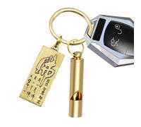 Yonuaret Silbatos fuertes para adultos, silbato de seguridad de latón vintage, suministros multifuncionales de entrenamiento deportivo, llaveros de coche auspiciosos para hombre y mujer