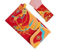 Yonuaret Sobres Rojos del Año del Caballo | Paquete de Dinero de Tela Bordada para el 2026 - Carteras Y Bolsillos Rojos Para El Año Nuevo | Para Adultos, Enamorados, Familia, Amigos, Madre Y Padre