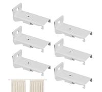 Yonuaret Soportes De Montaje Para Varilla De Cortina,Soportes Para Carriles Rectos O Curvos | Conjunto Flexible y Doblable de Sujeción 6 Piezas para Persianas de Cocina y Hogar
