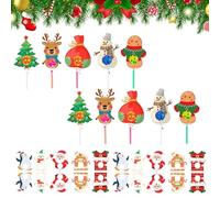 Yonuaret Tarjetas De Papel Para Chupachups - Tarjetas Navideñas De Papel Con Santa Claus Para Chupachups,Para Postres Chocolate Y Mesa De Bienvenida Invernal - Para Aula Oficina Hogar