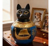 Yonuaret Urna para Cenizas De Perro,Tarro Espiritual De Resina Egipcia | Urnas Conmemorativas De Mascotas | para Duelo Honrar Estante Hogar Pérdida Escritorio Remembranza Atesorar Recuerdos Preciosos