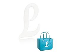 Yonuni Abalorios de letras para bolsa Bogg, bonitas letras del alfabeto compatibles con todos los modelos originales y bolsas simples del sur, accesorios de playa de goma, 4.09*2.95, Caucho, Sin