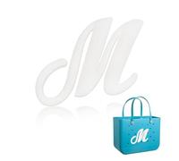 Yonuni Abalorios de letras para bolsa Bogg, bonitas letras del alfabeto compatibles con todos los modelos originales y bolsas simples del sur, accesorios de playa de goma, 3.54*3.078inch, Caucho, Sin