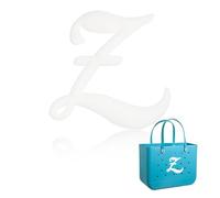 Yonuni Abalorios de letras para bolsa Bogg, bonitas letras del alfabeto compatibles con todos los modelos originales y bolsas simples del sur, accesorios de playa de goma, 3.74*3.15inch, Caucho, Sin