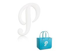 Yonuni Abalorios de letras para bolsa Bogg, bonitas letras del alfabeto compatibles con todos los modelos originales y bolsas simples del sur, accesorios de playa de goma, 3.94*2.48inch, Caucho, Sin