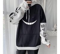 YONY Sudaderas con Capucha Anime Assassination Classroom Sudadera Hombres Invierno Harajuku Streetwear Gothic Mujer Ropa Sudadera con Capucha de Gran tamaño-Negro,XL
