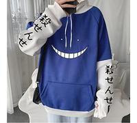 YONY Sudaderas con Capucha Anime Assassination Classroom Sudadera Hombres Invierno Harajuku Streetwear Ropa gótica de Mujer Sudadera con Capucha de Gran tamaño-Azul,S