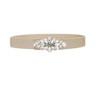 YooAi Cinturón de mujer para vestido, cinturón de cintura estrecha con diamantes de imitación de elastano, dorado, S: Passform für Taille 63.5cm - 71.1cm