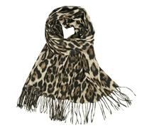 YOOCHUENG Bufanda Mujer Fular Leopardo Bufandas Calientes de Invierno,Regalos para Mujeres Rebozo Ligero Suave con Flecos Cortos, 200 × 70cm Camello