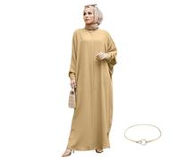 YOOCHUENG Vestidos de Oración para Mujeres Musulmanas,Abaya Jilbabs | Cómoda, Recatada, Holgada | Suave y Ligera, Lavable a Máquina | Para el Eid, Ramadan,Uso Diario, Bodas